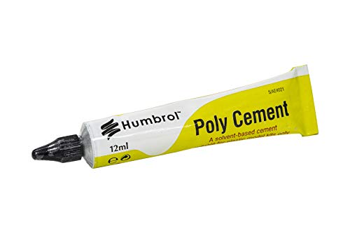 Humbrol AE4021 12ml Poly Cement Tube - Clear quick dry plastic glue for model making