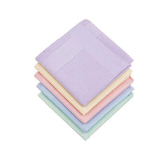 HOULIFE Ladies 100% 60S Cotton Handkerchiefs Womens Soft Solid Candy Color Hankies for Wedding Party 5/10 Pieces 16x16/40x40cm