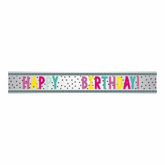 Amscan 9912126 - Dots Happy Birthday Add-an-Age Foil Party Banner includes Number & Letter Stickers for 1st to 100th - 1.8m