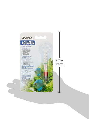 Marina Aquarium Floating Glass Thermometer with Sucker, Transparent