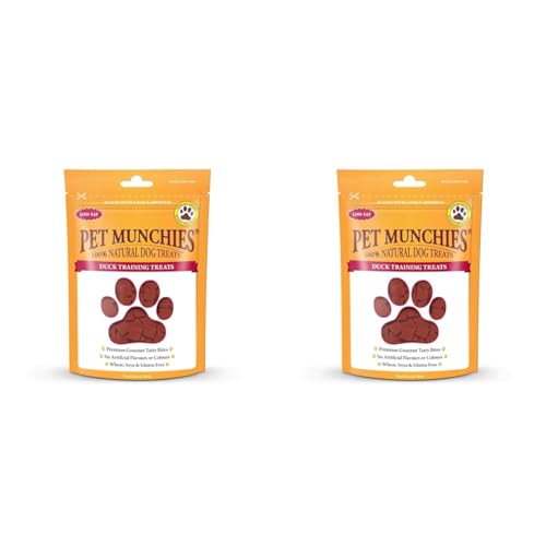 Pet Munchies Duck Dog Training Treats, Grain Free Tasty Bites with Natural Real Meat, Low in Fat 50g (Pack of 2)