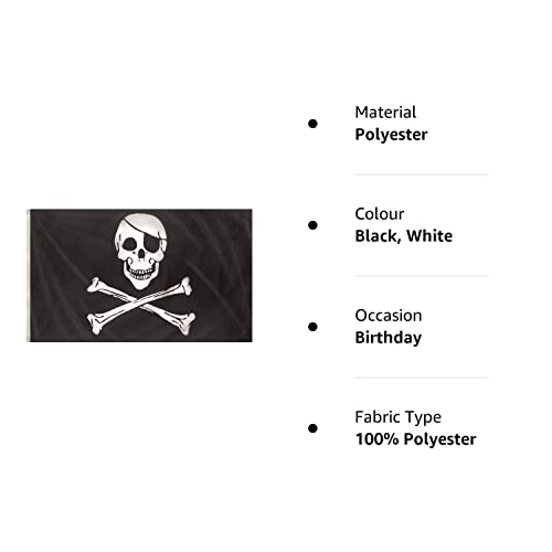 Storm&Lighthouse Pirate Flag Jolly Roger Pirate Flag Skull and Crossbones Pirate Accessories Flags 5ft x 3ft with Eyelets