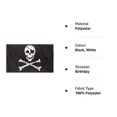 Storm&Lighthouse Pirate Flag Jolly Roger Pirate Flag Skull and Crossbones Pirate Accessories Flags 5ft x 3ft with Eyelets