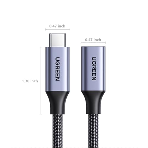 UGREEN 100W USB C Extension Cable 10Gbps 4K 60Hz USB 3.2 Male to Female Fast Charge Extension Lead Compatible with MacBook Pro M3, iPad Pro 2021/Air 5, iPhone 15, Galaxy S24 S23 Ultra (1M)