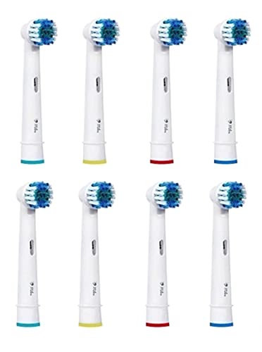 Milos Replacement Electric Toothbrush Head Set - 8-Pack of Replacement Toothbrush Heads Compatible w/Oral B and Braun - Teeth Cleaning Accessories