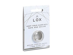 Lox Secure Locking Earring Backs for Women - Safe & Easy to Use Hypoallergenic Earings - Ideal for All Stud Earrings - Pack of Two - Silver