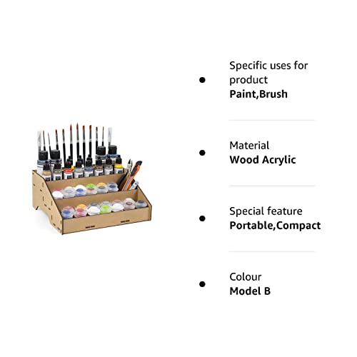 PROSCALE Paint Rack for model paints. Hobby craft Citadel Vallejo Tamiya Army paint rack stand Portable paint holder organiser Miniature warhammer paint storage Stand Model painting station (Model B)