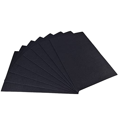 Jtnohx Stiff Felt for Crafts, 2mm Thick Colour Felt Sheets, 8 Pcs 20x30cm Craft Felt Fabric for Sewing & DIY Projects (Black)