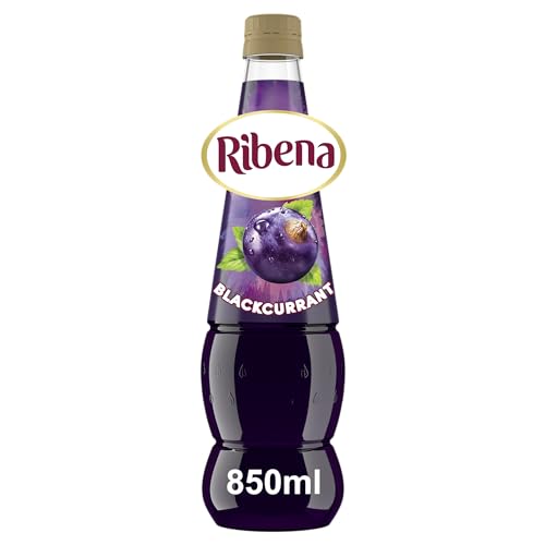 Ribena Blackcurrant Squash 850ml Real British Blackcurrants; Rich in Vitamin C; No Artificial Colours or Flavours; 100% Recycled Plastic Bottle