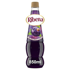 Ribena Blackcurrant Squash 850ml Real British Blackcurrants; Rich in Vitamin C; No Artificial Colours or Flavours; 100% Recycled Plastic Bottle