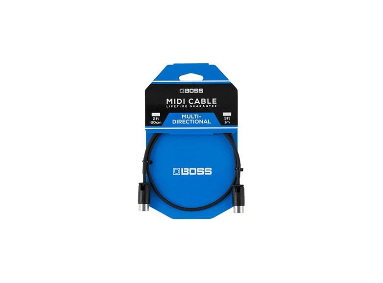 BOSS Bmidi-Pb2 – Space-Saving Midi Cable with Multi-Directional Connectors, Perfect for Pedalboards And All Midi Applications, Black, 2ft/60cm