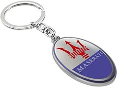 SFEG Car Logo Keychain for Car 3D Chrome Metal Alloy Key Chain Gifts for Women and Men Keyring (fit Maser Blue)