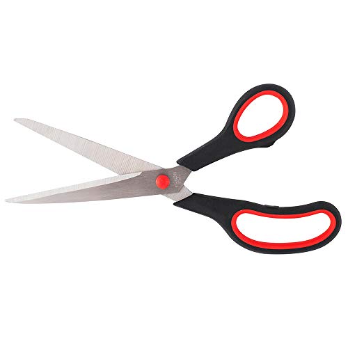 D.RECT - Schere Stainless Steel Cutting Shears for Paper and Tapes   Rubber Grip Scissors for Use in Home, School and Office   Sg-250 - 25cm009362,Black