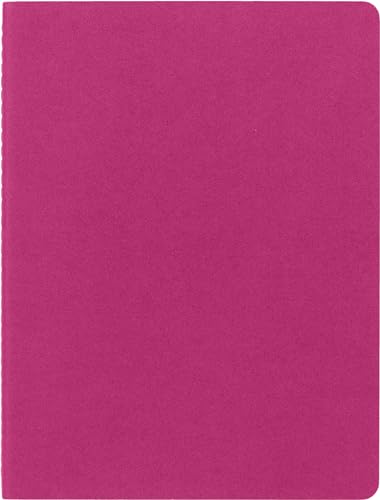 Moleskine Cahier Journal, Set 3 Notebooks with Ruled Pages, Cardboard Cover with Visible Cotton Stiching, Colour Kinetic Pink, Extra Large 19 x 25 cm, 120 Pages