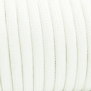 WINGONEER® 550 Luminous Glow in the Dark Paracord Mil Spec Type III 7 strand parachute cord White 100 feet