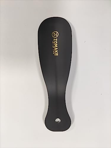 ZOMAKE Metal Shoe Horn - Small Shoehorn Lazy Shoe Helper,19cm Short Shoe Horns with Hook for Men Women The Elderly Kids (Black)