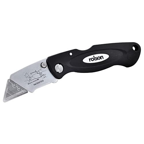 Rolson 62841 Folding Tradesman Knife, Black