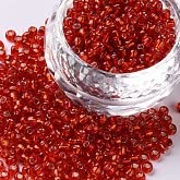 Handicraft Emporium Glass Seed Beads   Lined   3mm   Red   50g