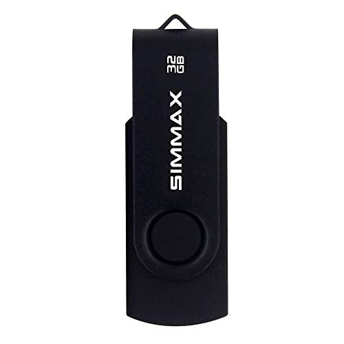 SIMMAX 32GB USB Flash Drives 5 Pack 32GB Memory Stick Swivel Design Thumb Drive USB Stick (32GB Blue Green Black Red Purple)