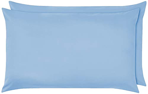 NIYS Luxury Bedding 100% Egyptian Cotton 40CM/16 Extra Deep Fitted Sheets in 15 Colours (Pillow Pair, Sky Blue)