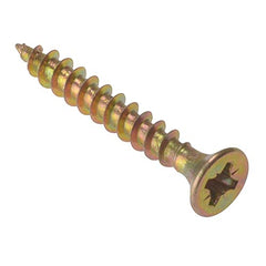 ForgeFix Multi-Purpose Single Thread Screws   4.5 x 25mm   Zinc Yellow Passivated   Box 200