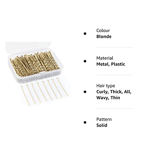 150 Pieces Bobby Pins, Hair Clips Hair Grips Kirby Grips for Women Hair Styling Pins with Storage Box (Blonde)