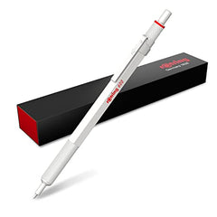 rOtring 600 Metallic Ballpoint Pen   Medium Point   Black Ink   Pearl White Barrel with Non-Slip Knurled Grip   Refillable   1 Count