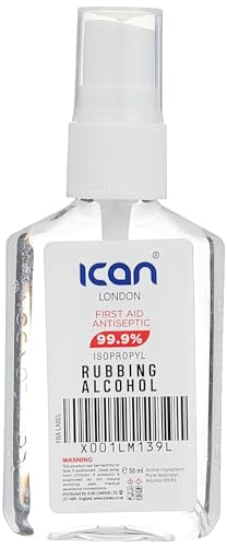 ican london isopropyl rubbing Alcohol 99.9% First aid Antiseptic Disinfectant 50ml spray *travel size*