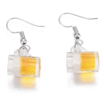 Beer Glass Charms earrings (Red)