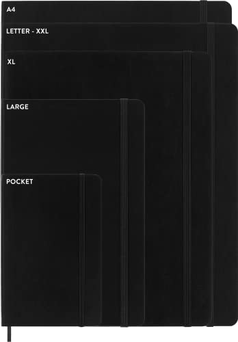 Moleskine - Classic Ruled Paper Notebook - Soft Cover and Elastic Closure Journal - Color Sapphire Blue - Size Extra Large 19 x 25 A4 - 192 Pages