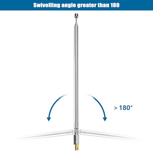 VooGenzek 2 PCS 100cm 7 Section Replacement Telescopic Aerial Antenna, DAB FM Antenna Replacement, Portable Radio Antenna, for DAB AM/FM Stereo Reception