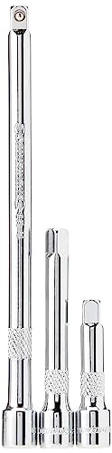 Silverline 598440 Extension Bar Set 3pce 1/4 inches, Silver