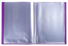 Exacompta - Ref 88226E - Semi-Rigid PP Display Book - Suitable for A4 Documents, Wipeable Cover, 500 Micron Polypropylene, 20 Pockets, 40 Viewing Pages - Purple Cover (Pack of 2)