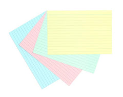 Silvine A6 Multi-Coloured Record Cards - Lined with Headline, 100 Cards Per Pack (Size 6x4 inches), 564AC (Pack of 2)