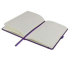 Savvy Bee Premium A5 Notebook New Lined Hardback Journal with Pen Loop,196 Page, Elastic Closure and Ribbon Marker Notepad Note Book Notes Pad (Purple)