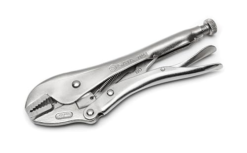 SATA ST71203ST 10-Inch Straight Jaw Locking Pliers, with a Chrome Molybdenum Alloy Steel Body and an Integrated Wire Cutter