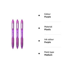 Zebra Z-Grip Smooth - Retractable Ballpoint Pen - 3 Pack - Purple