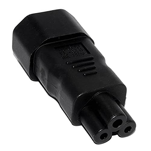 IEC 320 Adapter 3 Poles Socket C14 to Cloverleaf Plug Micky C5 Straight Extension Power Adapter