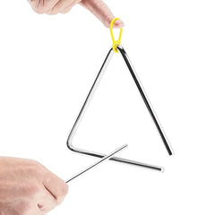 OriGlam 6 inch Triangle Hand Percussion Musical Triangle, Metal Hand Percussion Instrument with Striker, Rhythm Steel Triangles Music Instrument