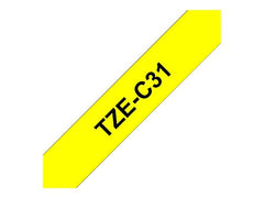 Brother TZe-C31 - Black on fluorescent yellow - Roll (1.2 cm x 5 m) 1 cassette(s) laminated tape - for Brother PT-D210, D600, H110, P-Touch PT-1005, 1010, D450, D800, H110, P300, P900, P950