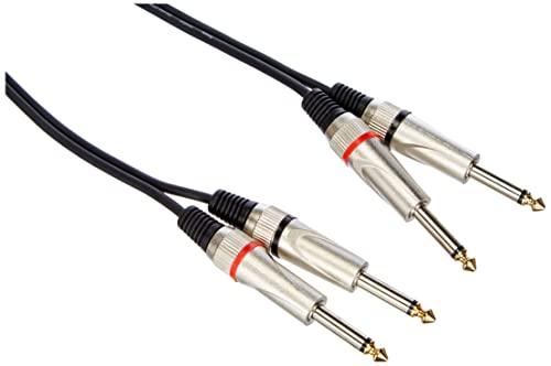 Stagg STC3P Phone Plug - Phone Plug Audio Twin Cable - 3m (Pack of 2)