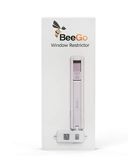 BeeGo® 1 Pc- child lock window, window restrictors for upvc, Wooden, Metal, Aluminum Window Frames, Self Adhesive, No Tools or Drilling child window locks, Easy to Install window blocker, Grey