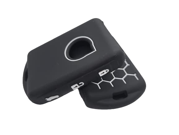 StyleC Silicone Key Protective Case compatible with VOLVO (BLack Wht)