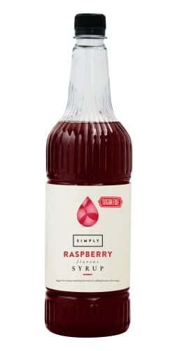 Simply Sugar Free Raspberry Syrup, Low Calorie, Vegan & Nut Free Flavoured Syrup for Coffee, Cocktails & Baking (1 Litre)