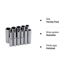 NEILSEN TOOLS CT0753 11 Piece Drive Deep Socket Set on Holder,1/4 inches