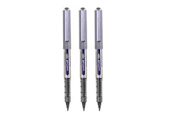 uni-ball UB-157 Eye Rollerball Pens. Premium Fine 0.7mm Ballpoint Tip for Super Smooth Handwriting, Drawing, Art, Crafts and Colouring. Fade and Water Resistant Liquid Uni Super Ink. Pack of 3 Black