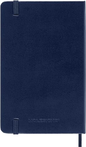 Moleskine Weekly Planner, Weekly Agenda with Space for Notes 12 Months 2025, Hard Cover and Elastic Closure, Sapphire Blue Color, Pocket Format 9x14 cm