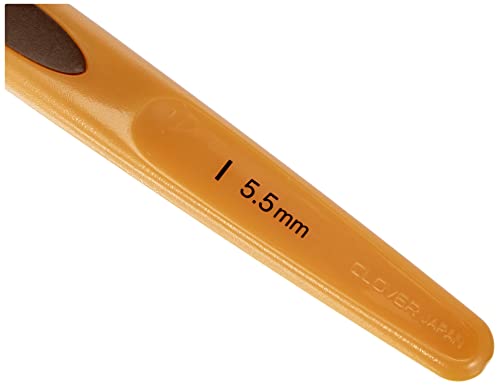 clover 1009/I Soft Touch Crochet Hook: 5.50mm, 5.5mm, Yellow