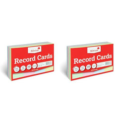 Silvine A6 Multi-Coloured Record Cards - Lined with Headline, 100 Cards Per Pack (Size 6x4 inches), 564AC (Pack of 2)