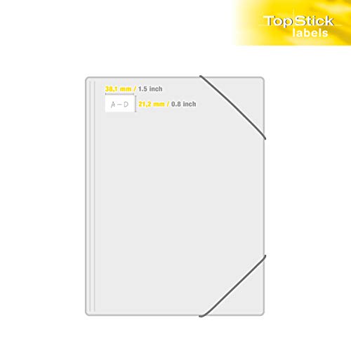 TopStick 8697 Multi-Purpose Labels, 65 Labels Per A4 Sheet, 38.1 x 21.2 mm, 6500 Labels, Self Adhesive, Small Stickers for Laser and Inkjet Printers, White